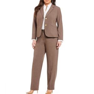 Calvin Klein Plus Size 18W Classic Fit Straight Leg Pants Heather Taupe NWT